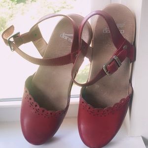 Dansko red clog sandals